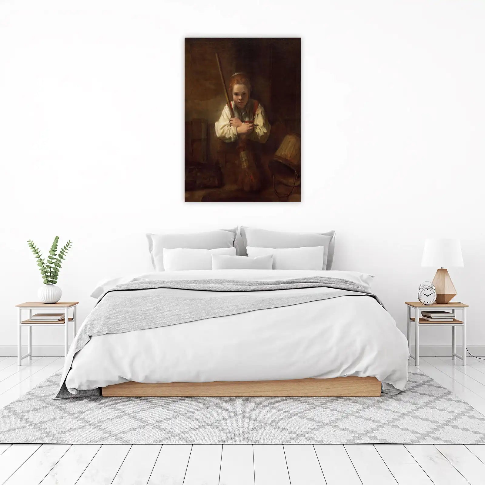 Young Girl with Broom Wall Art