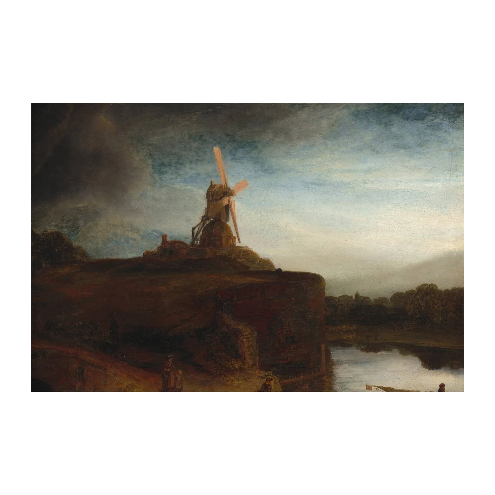 Dramatic Windmill Landscape Wall Art