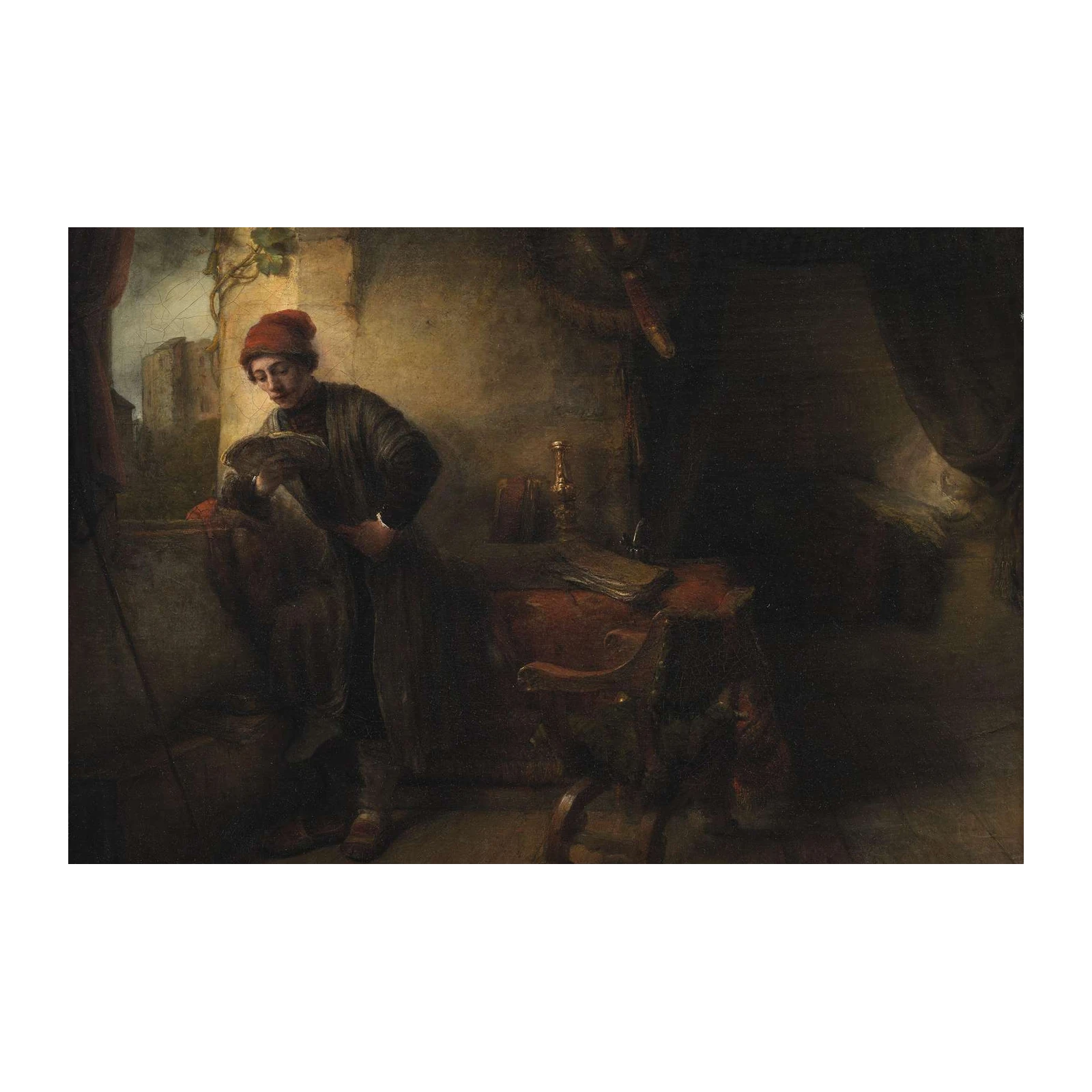 Scholar Reading by Window Wall Art