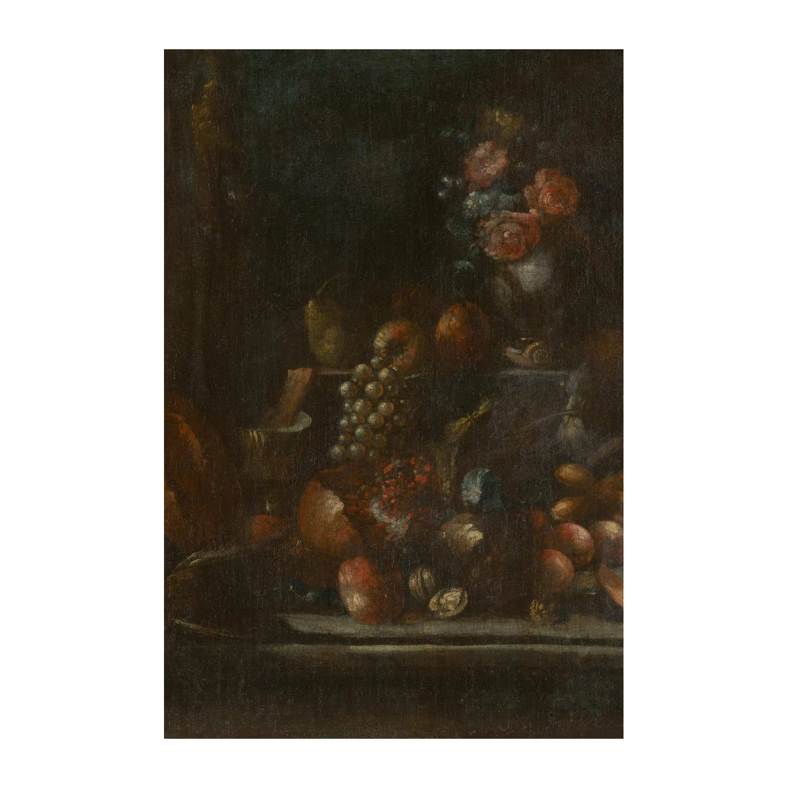 Baroque Still Life Fruit & Flowers Wall Art