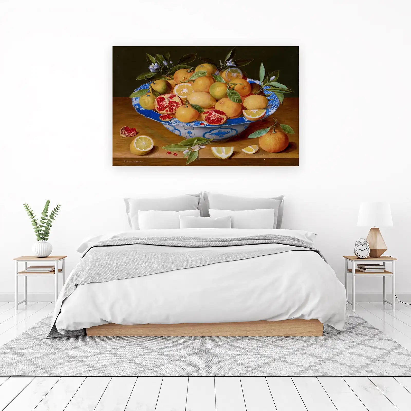 Still Life Fruit Bowl Citrus Pomegranate Wall Art