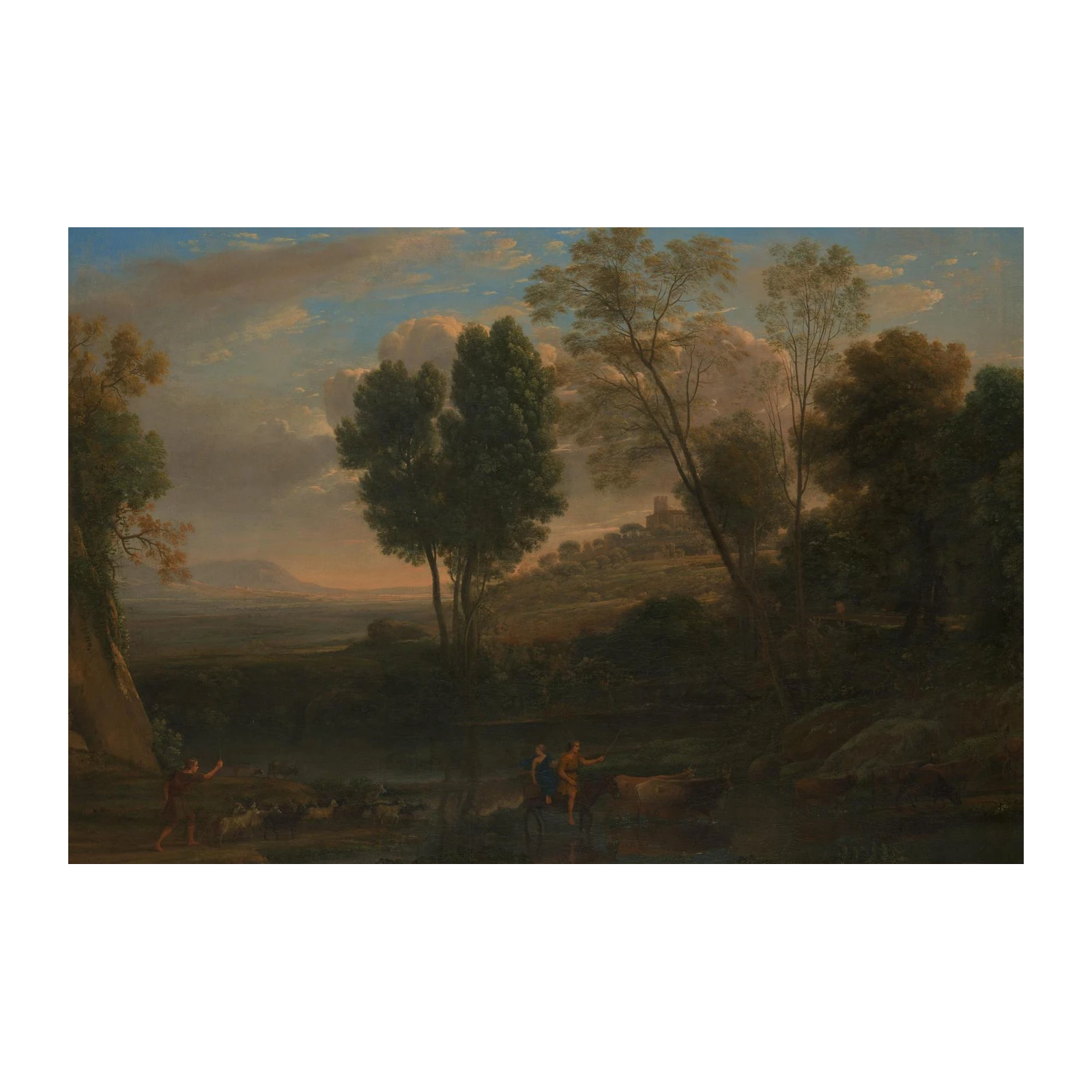Idyllic Landscape with Figures Wall Art