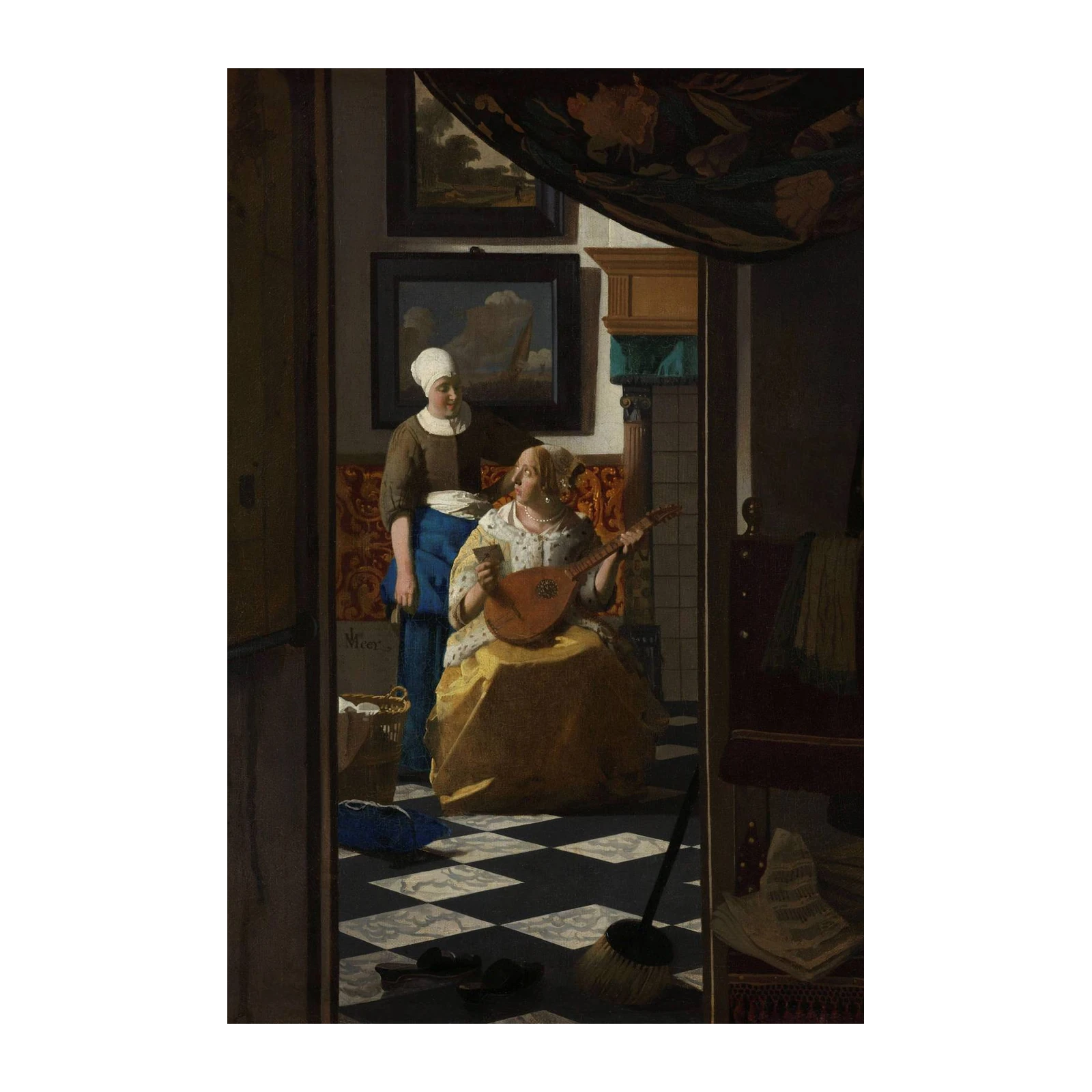 Woman with a Lute "The Music Lesson" Wall Art