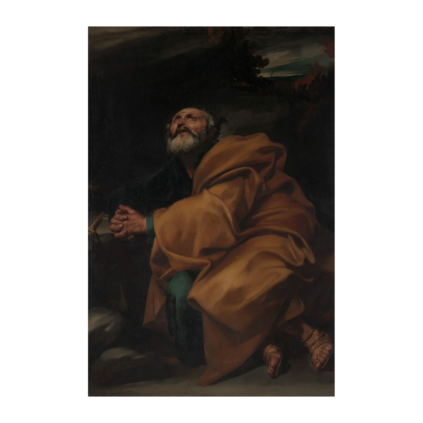 Penitent Saint Looking Up Wall Art