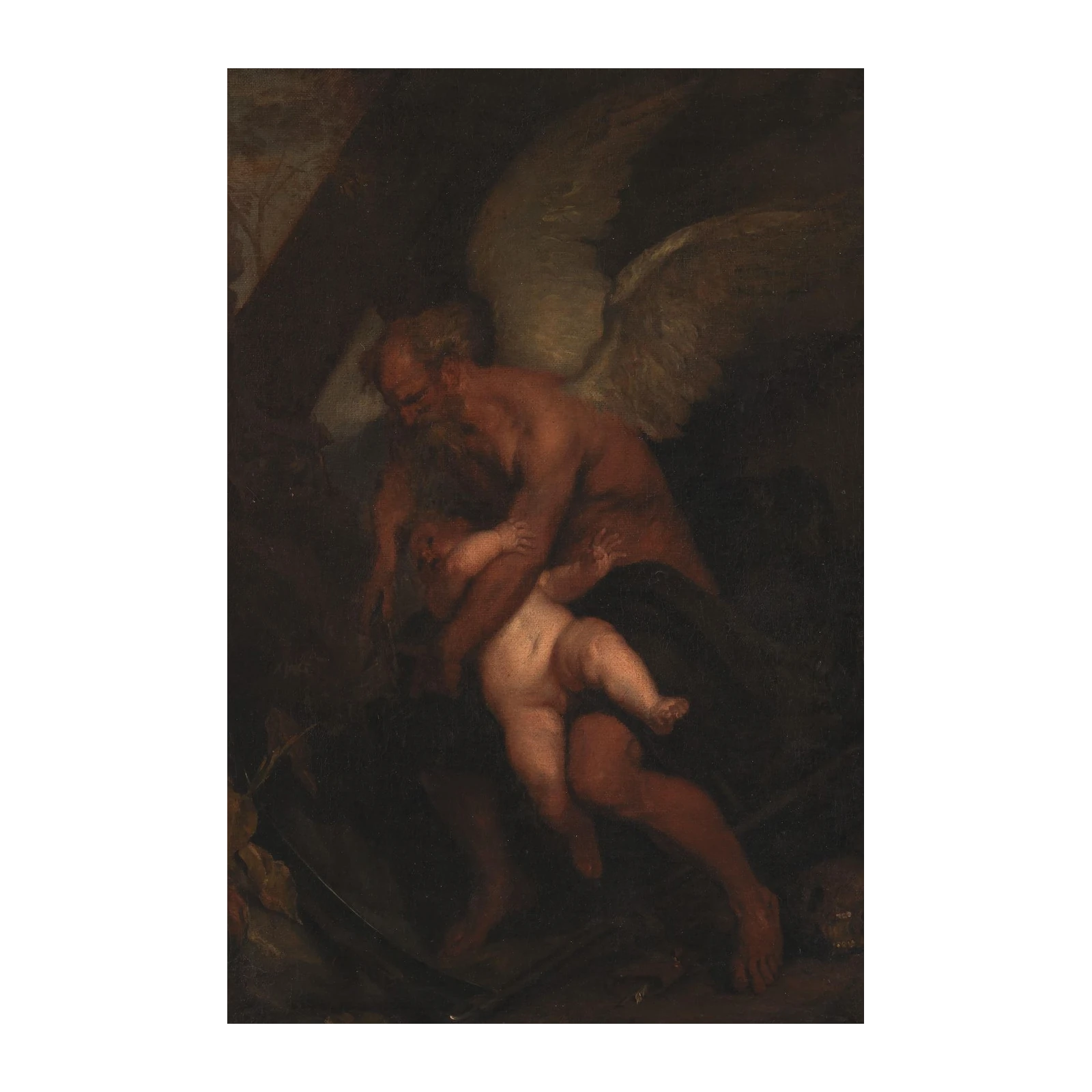 Mythological Father Time and Child Wall Art