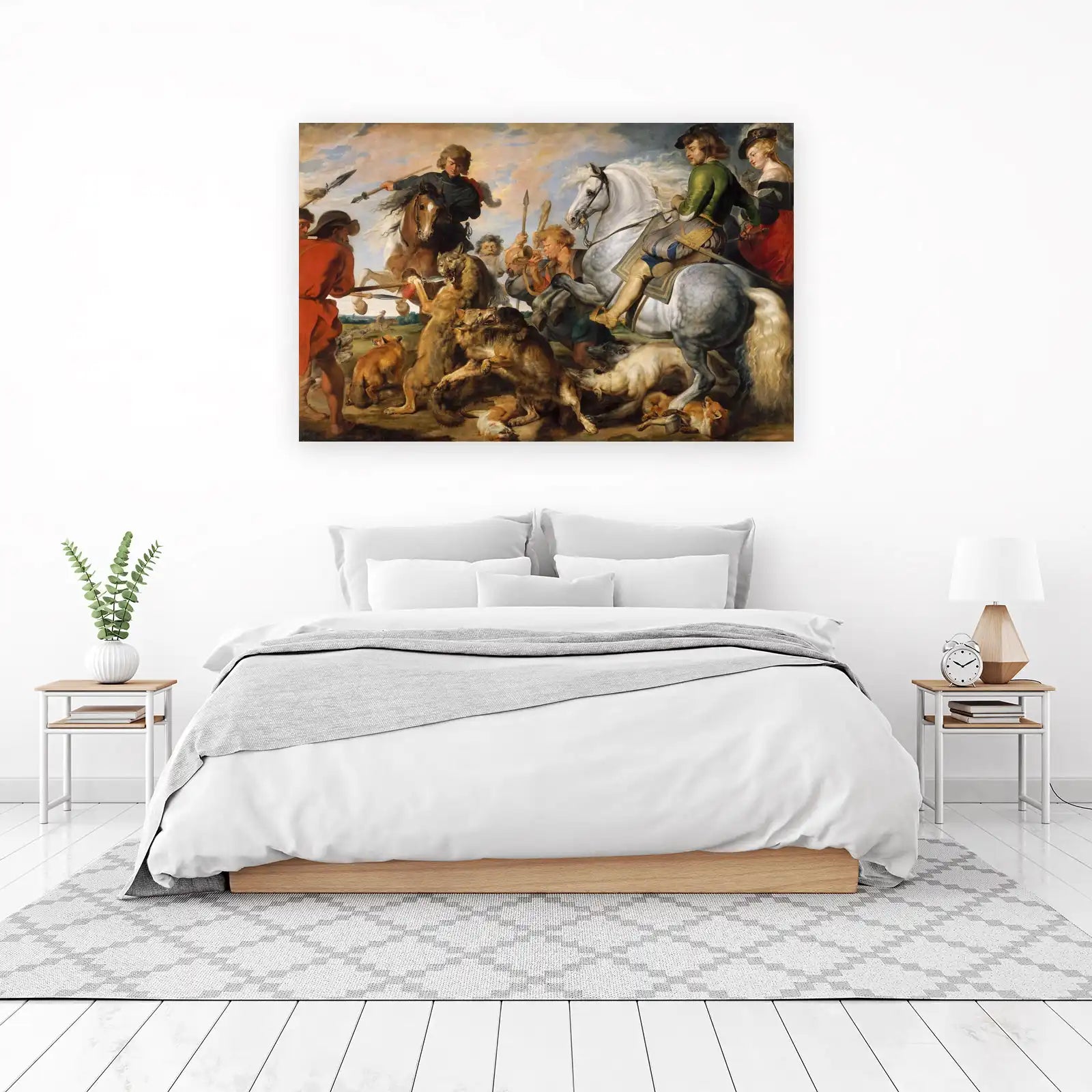 Dynamic Wolf Hunt Baroque Masterpiece Wall Art