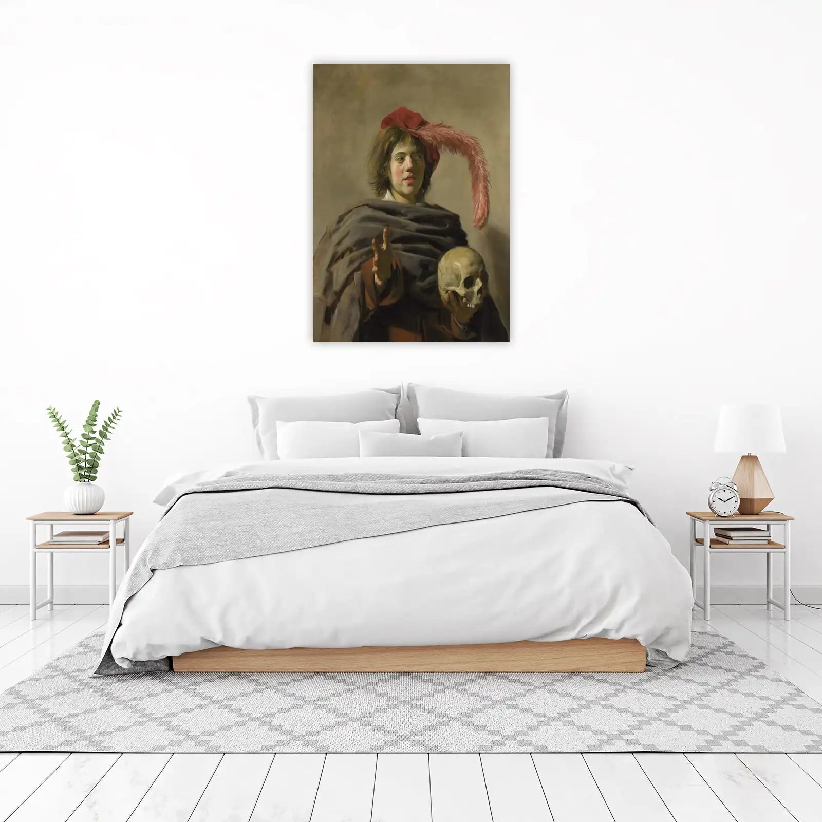 Allegorical Figure Holding Skull Wall Art