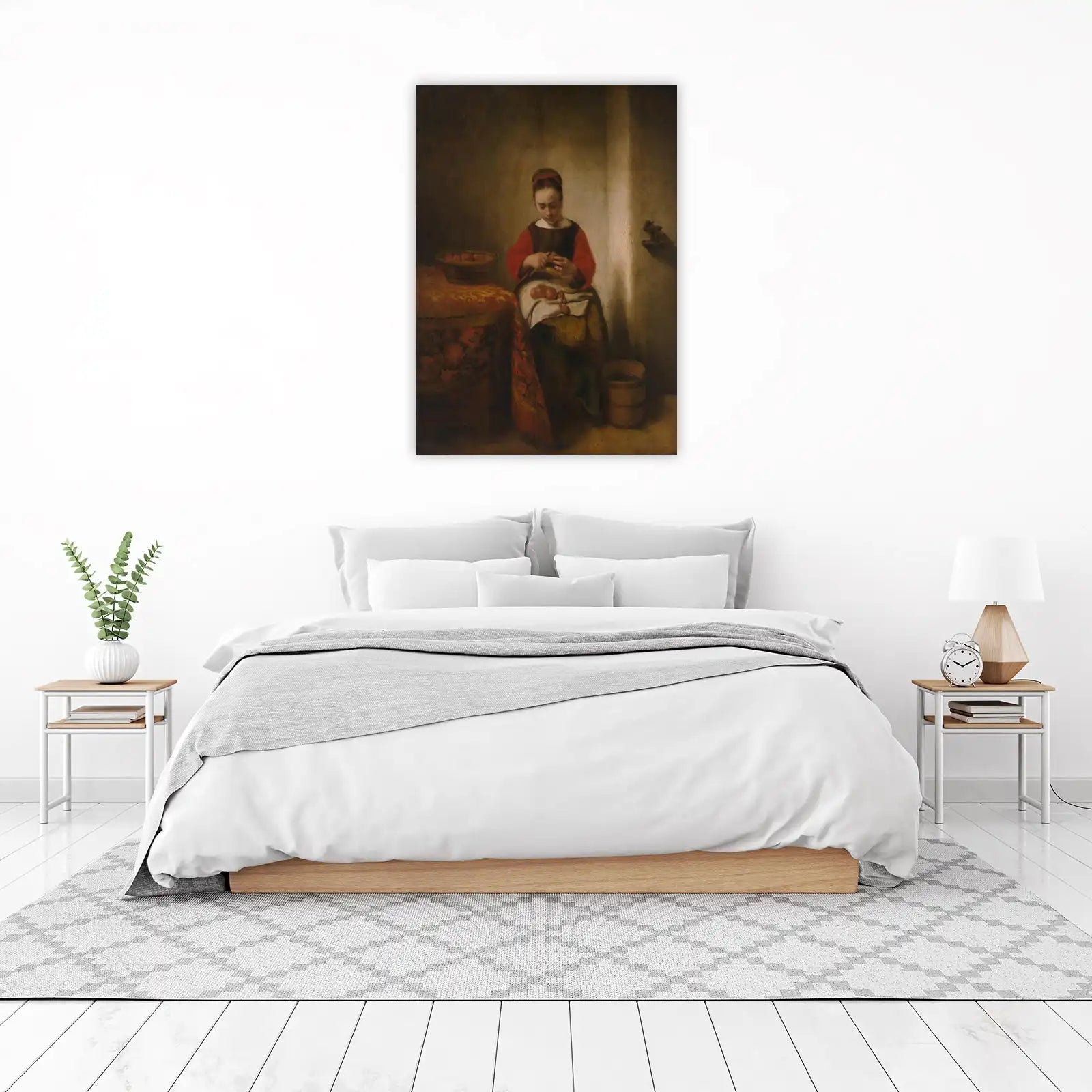 Girl Peeling Apples Wall Art