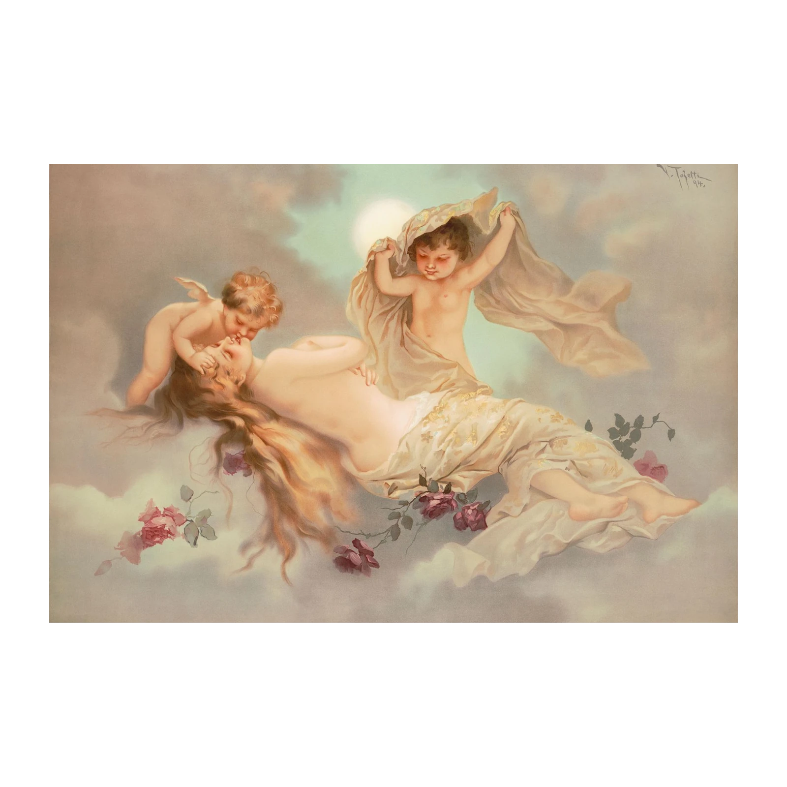 Romantic Cherubs & Venus Cloudscape Wall Art