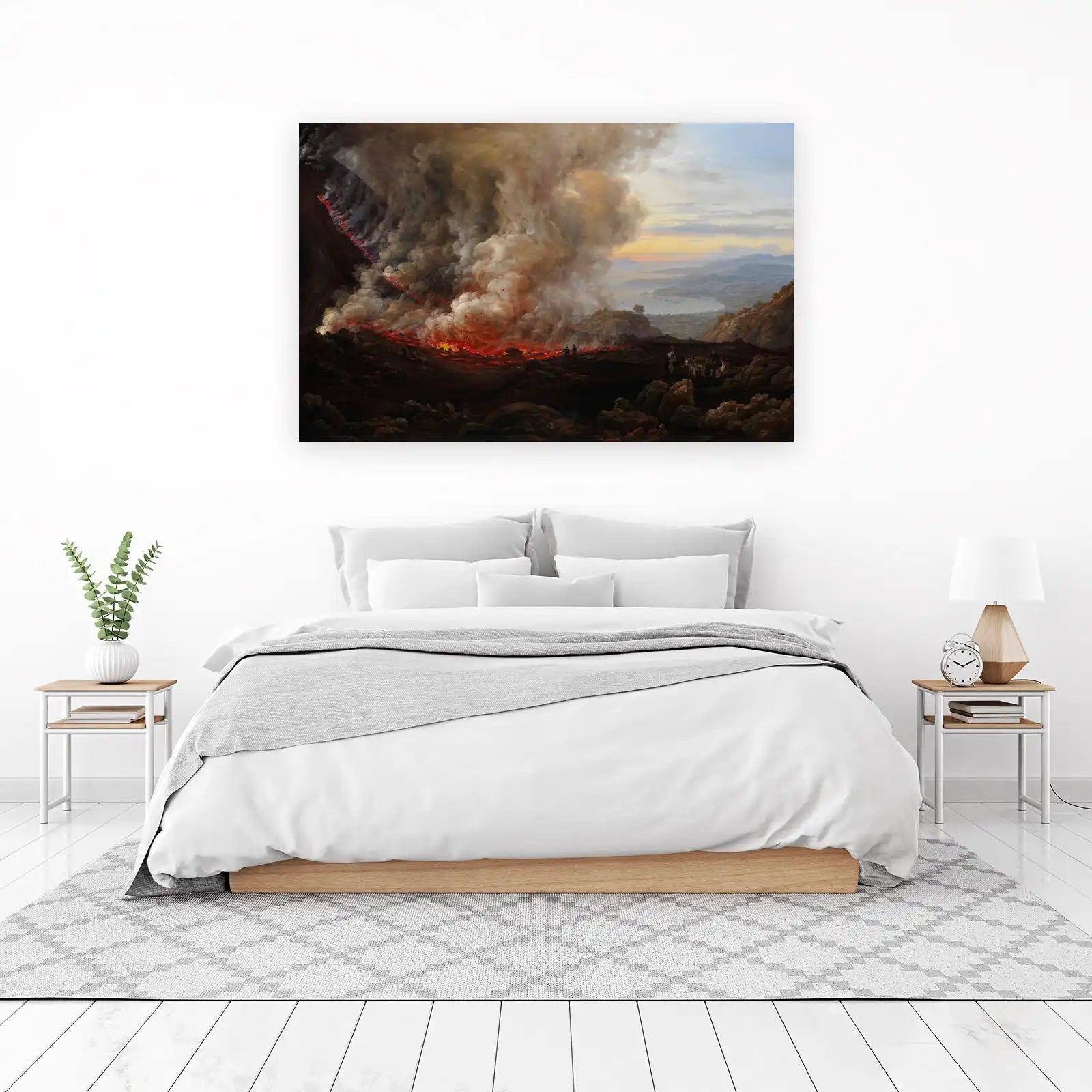 Dramatic Volcano Eruption Landscape Wall Art