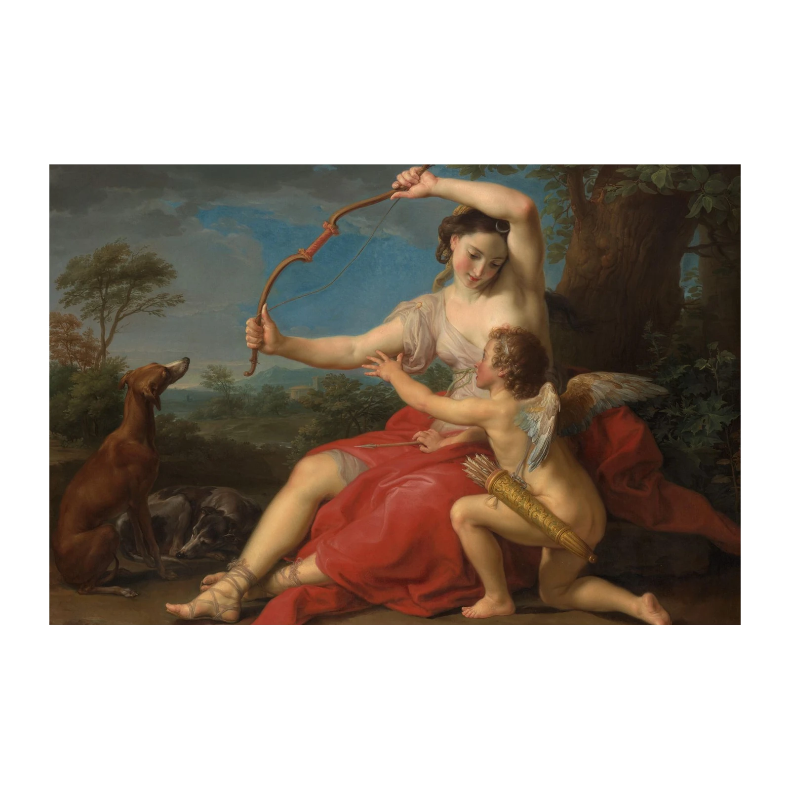 Venus and Cupid with Dogs Wall Art