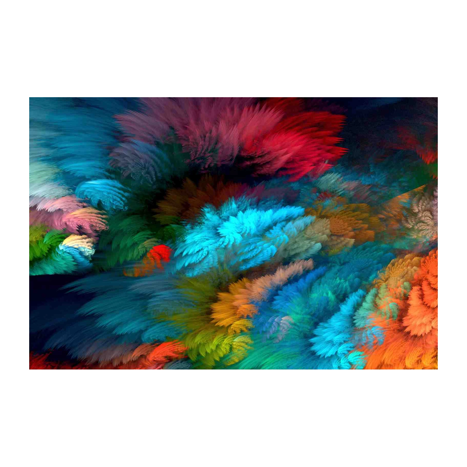 Vibrant Abstract Feathers Wall Art