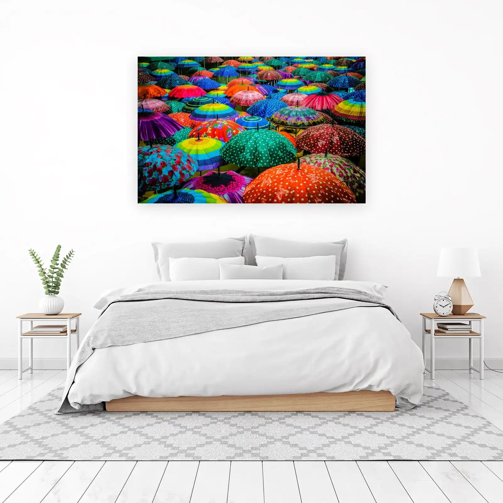 Vibrant Umbrella Canopy Wall Art - Boho Wall Art