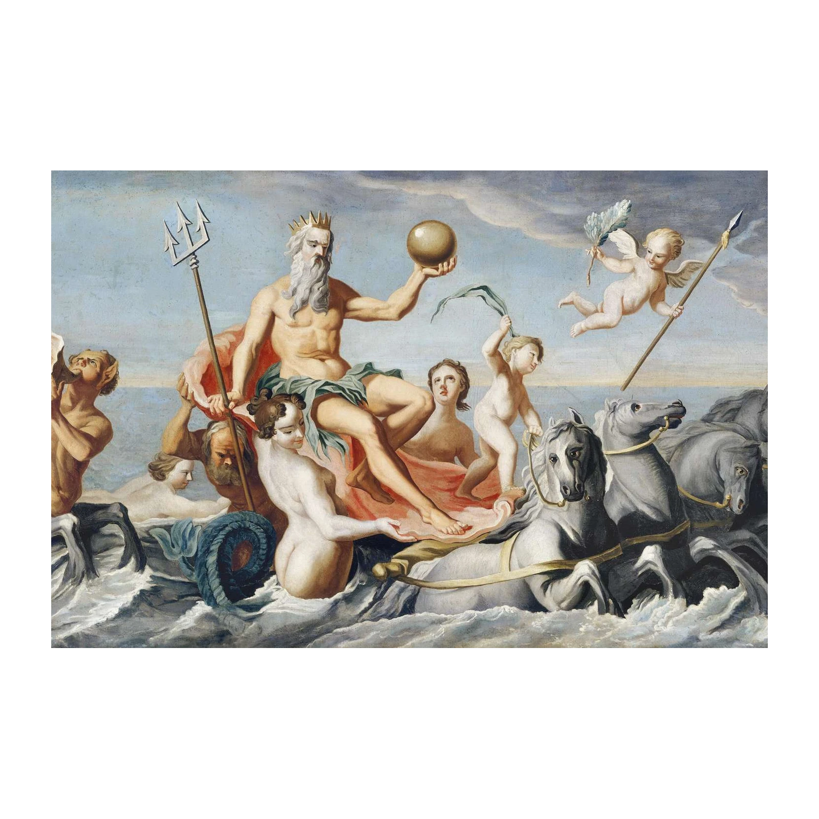 Neptune's Chariot Mythological Scene Wall Art