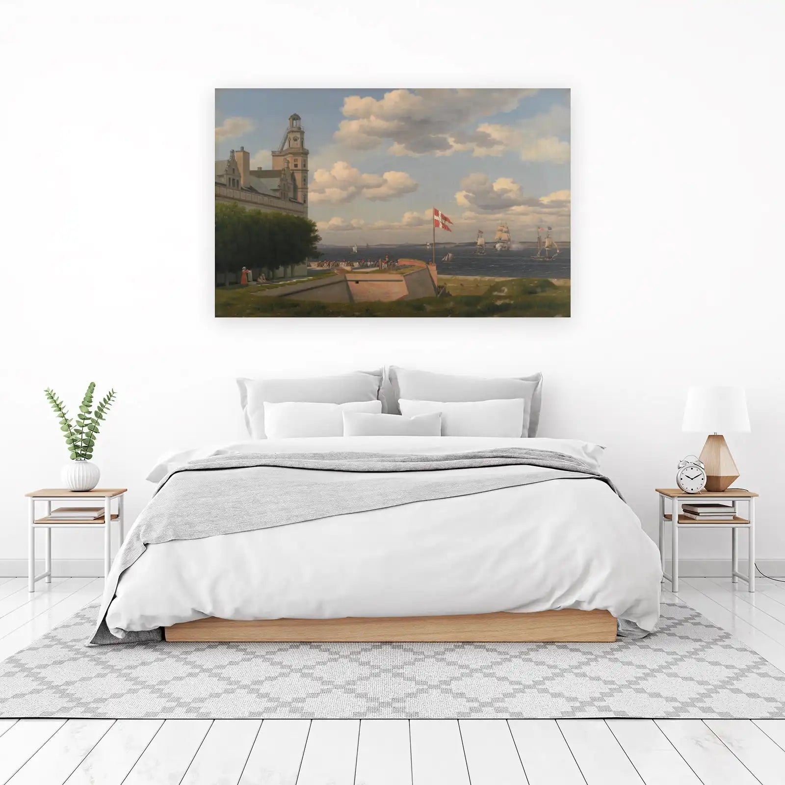 Majestic Harbor Scene Danish Flag Wall Art