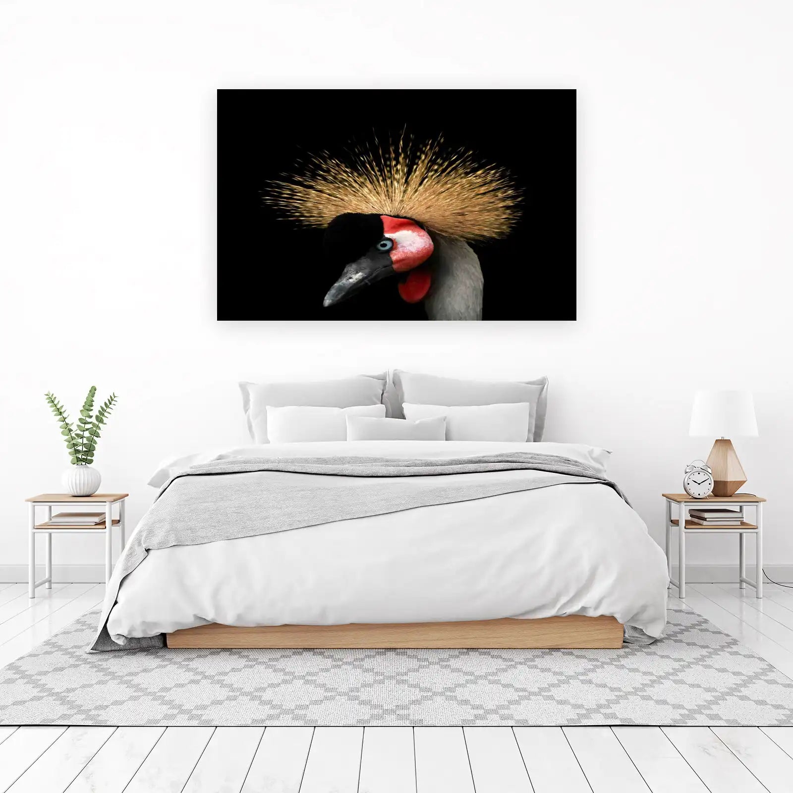 Majestic Grey Crowned Crane Art Wall Art