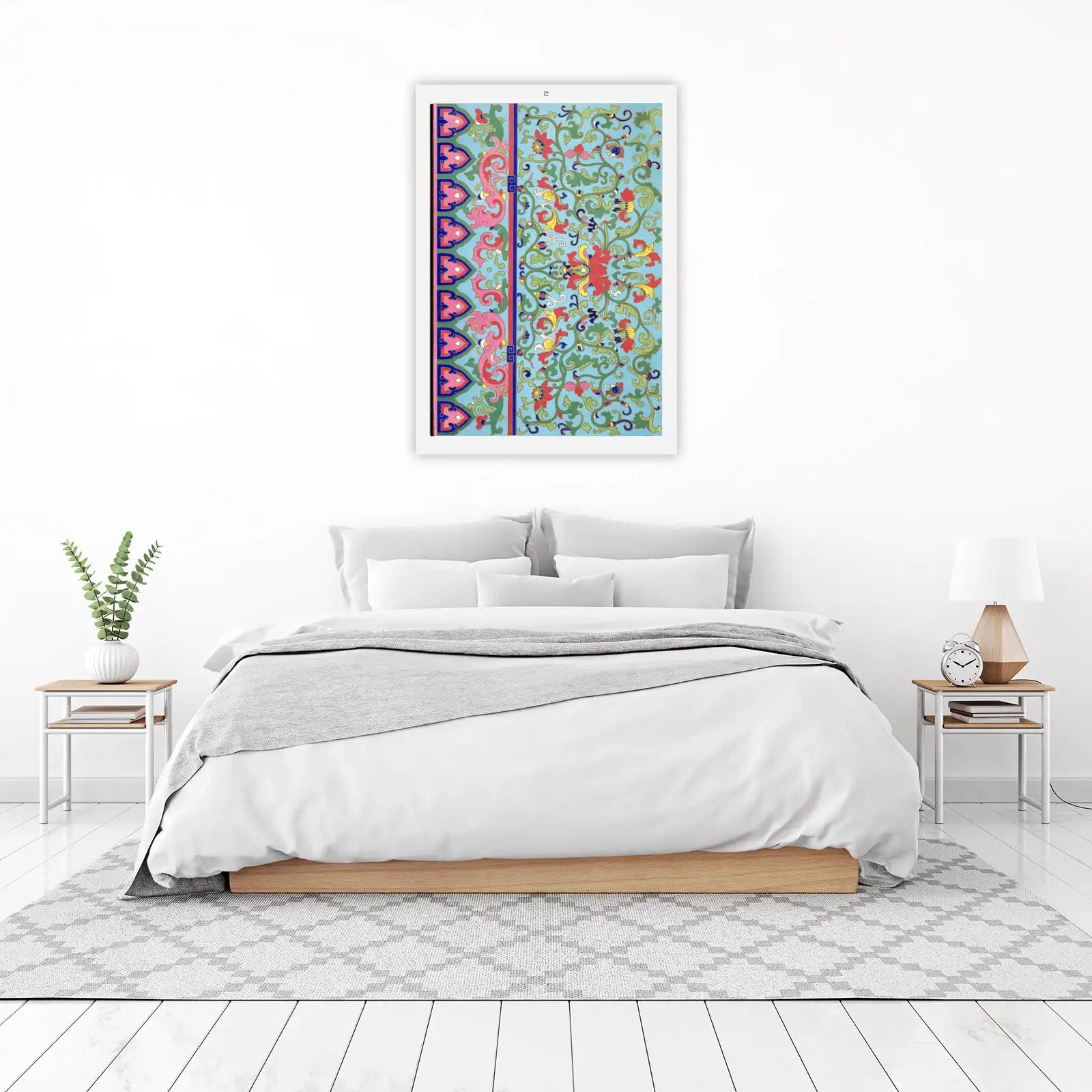 Vibrant Floral Dynasty Silk Wall Art