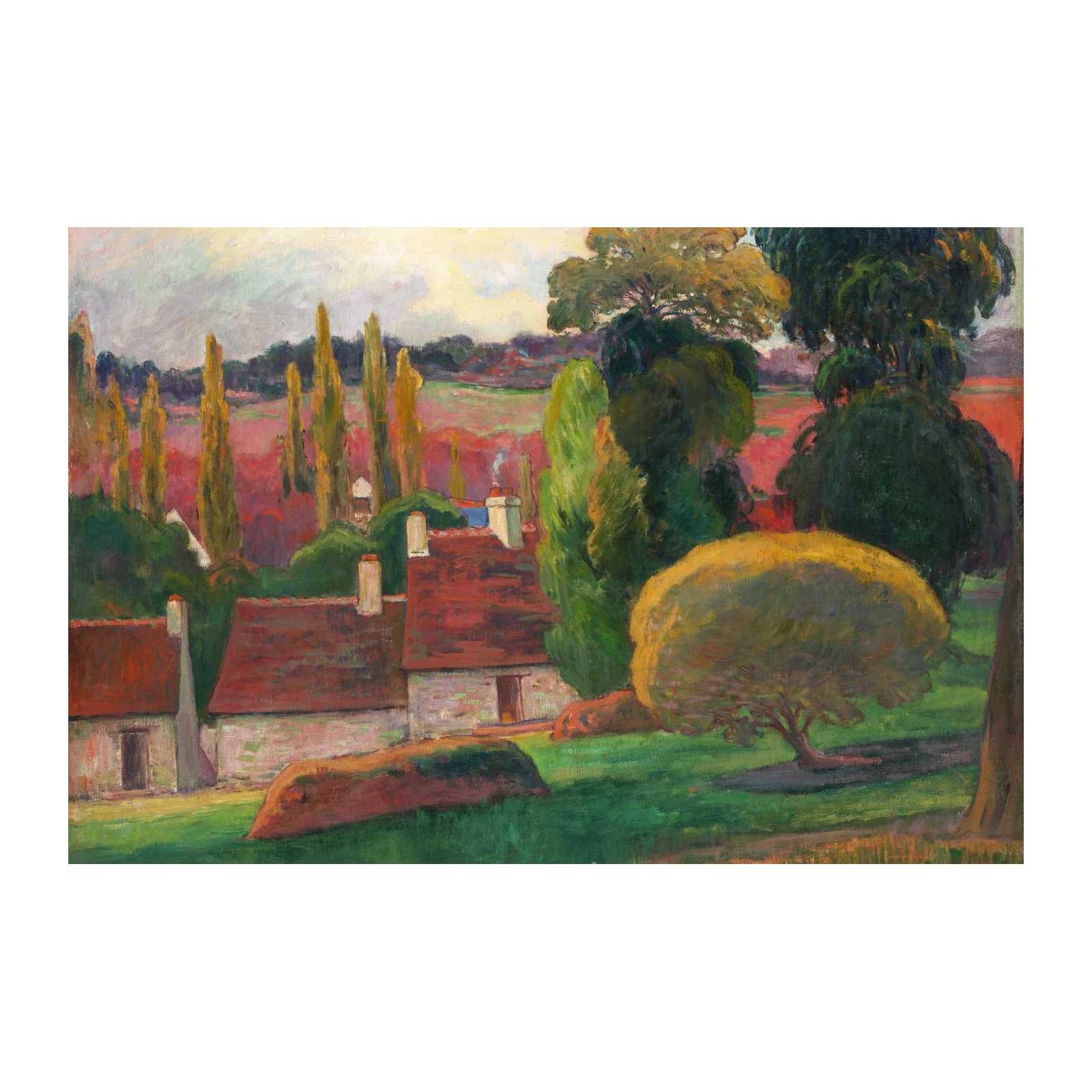 Impressionist Village Landscape Wall Art