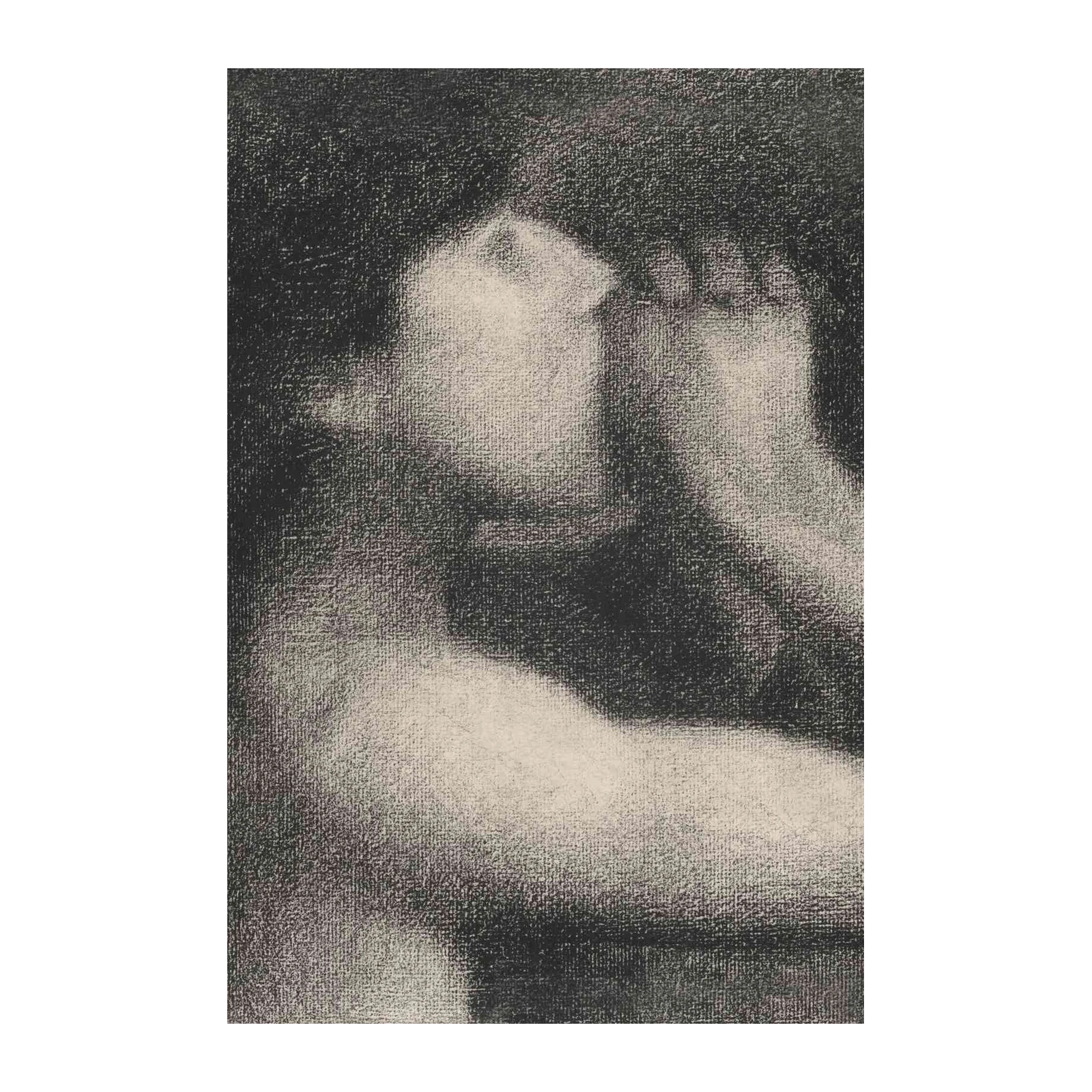 Serene Figure Study Charcoal Wall Art