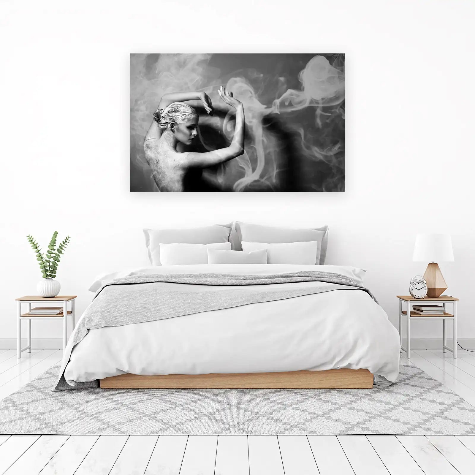 Ethereal Dance Woman Smoke Wall Art
