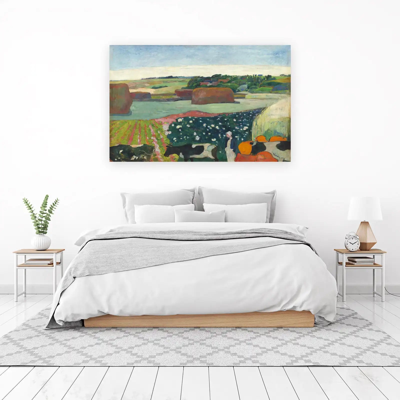 Rustic Farm Landscape with Cows Wall Art