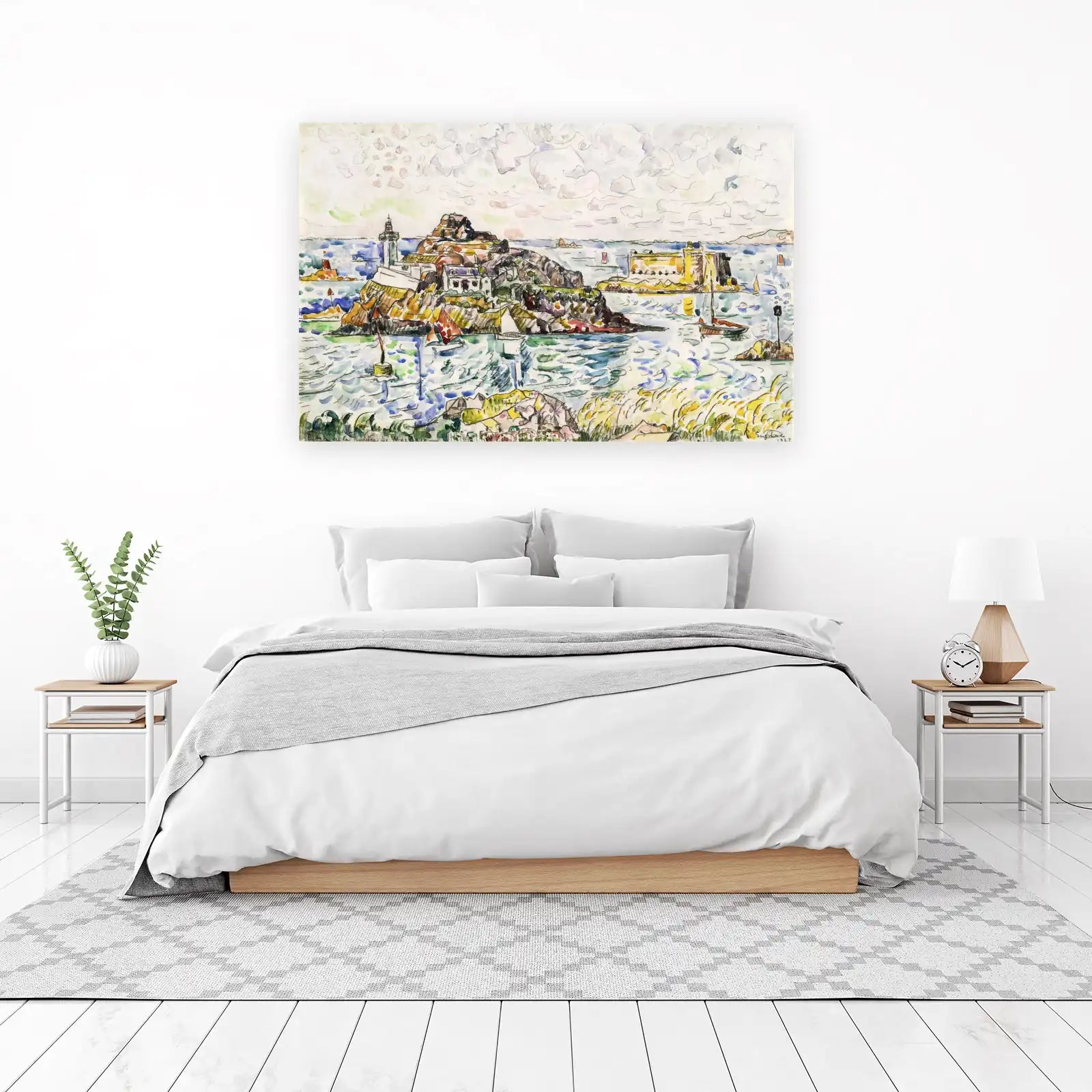 Coastal Lighthouse & Fort Landscape Wall Art