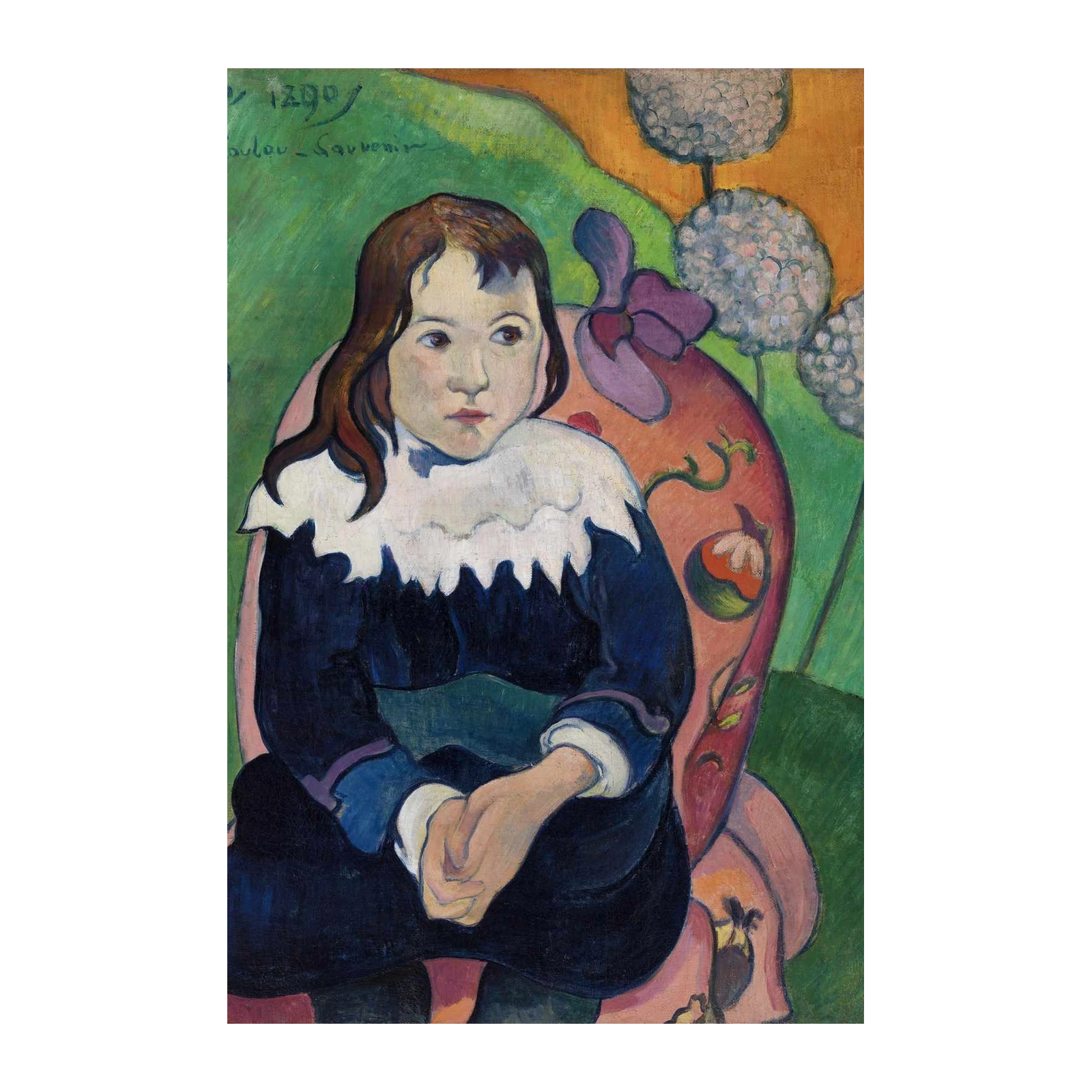 Child with Chrysanthemums Gauguin Wall Art