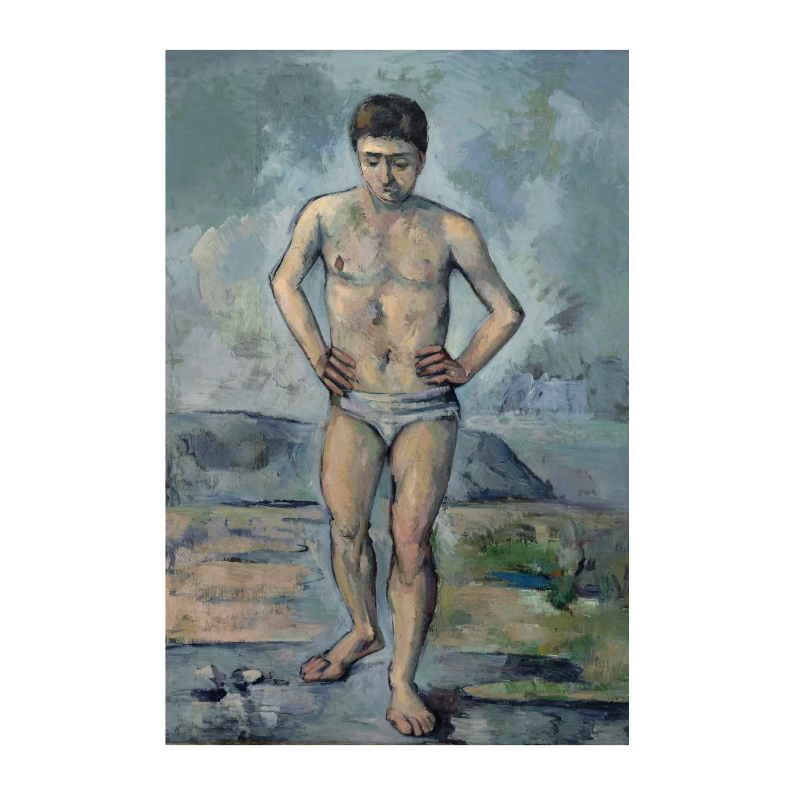 Nude Bather Landscape Impressionist Wall Art