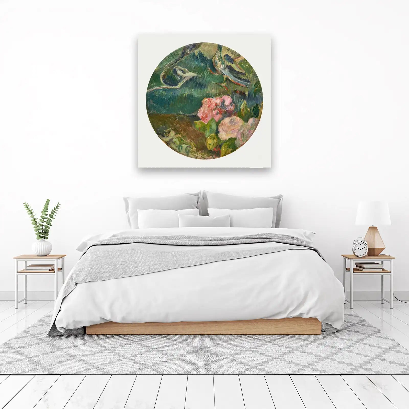 Birds & Roses Serenity Circular Wall Art