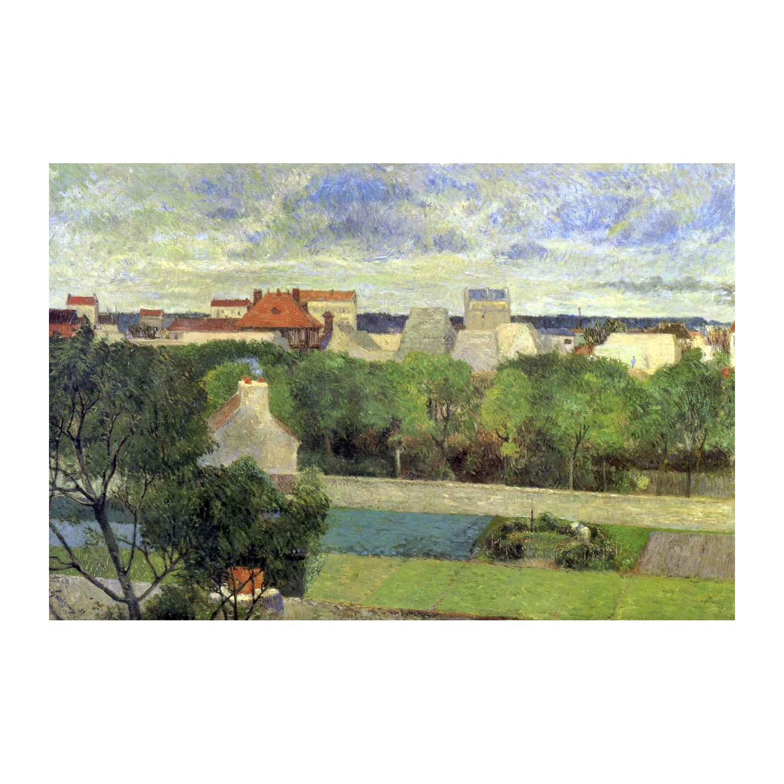 Impressionist Village Landscape Wall Art