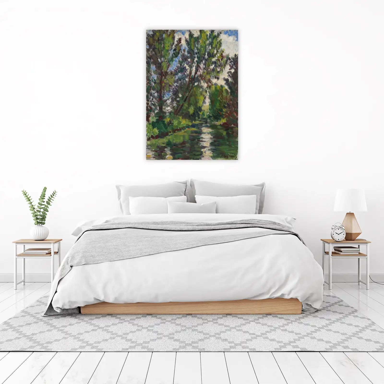 Serene River Landscape Impressionist Wall Art