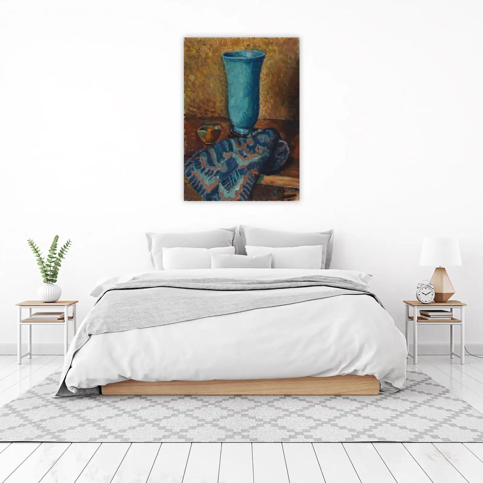 Blue Vase & Textile Still Life Wall Art