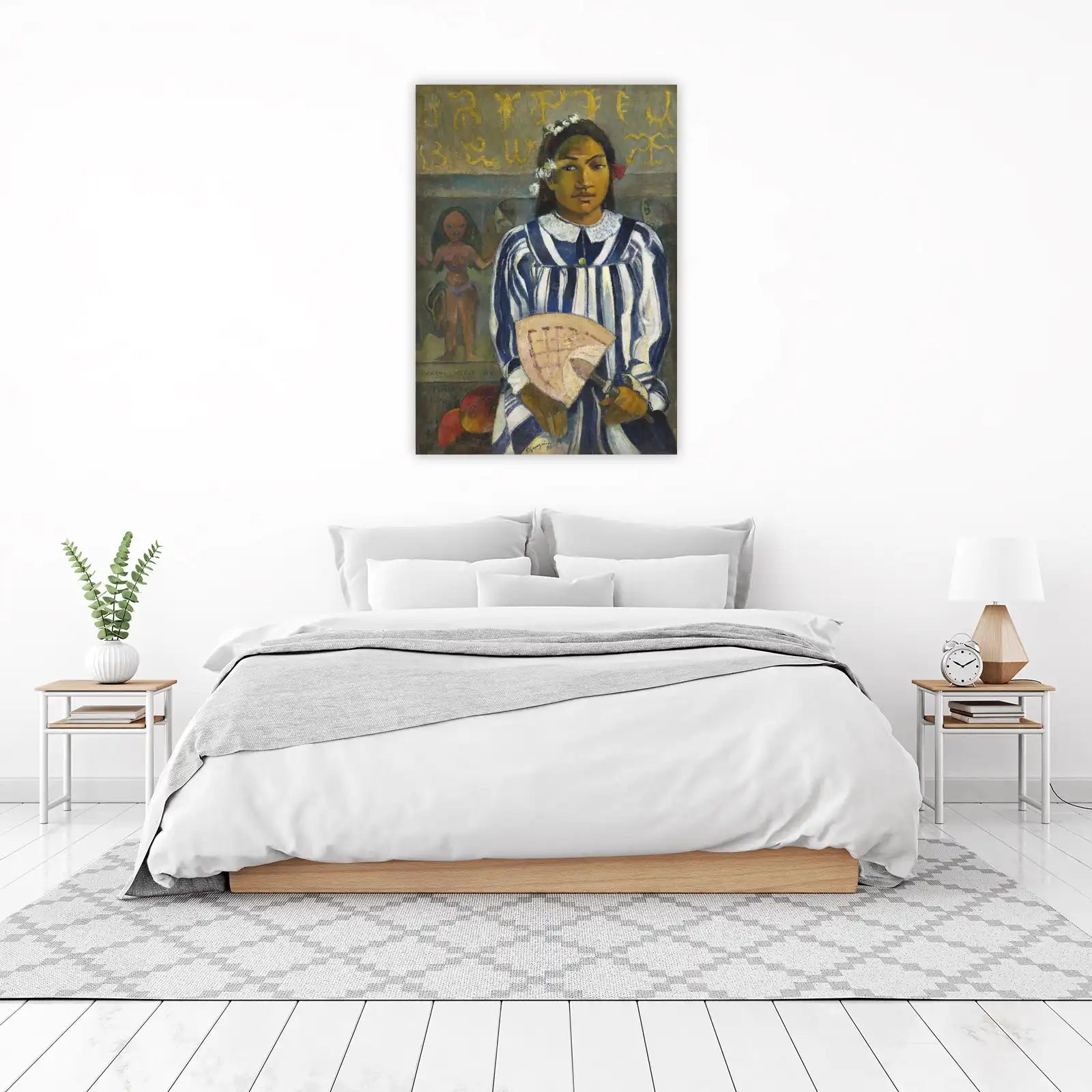 Tahitian Girl with Fan Gauguin Wall Art