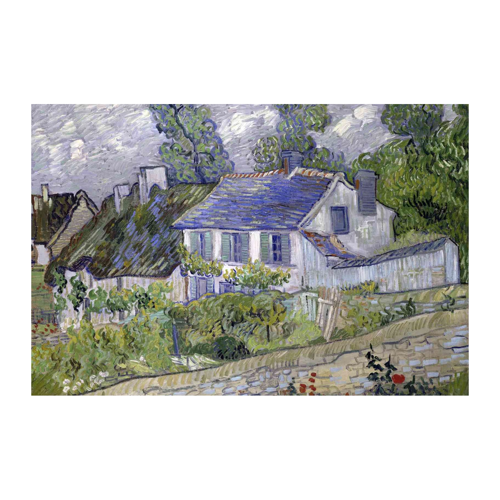 Impressionist Village Houses Wall Art