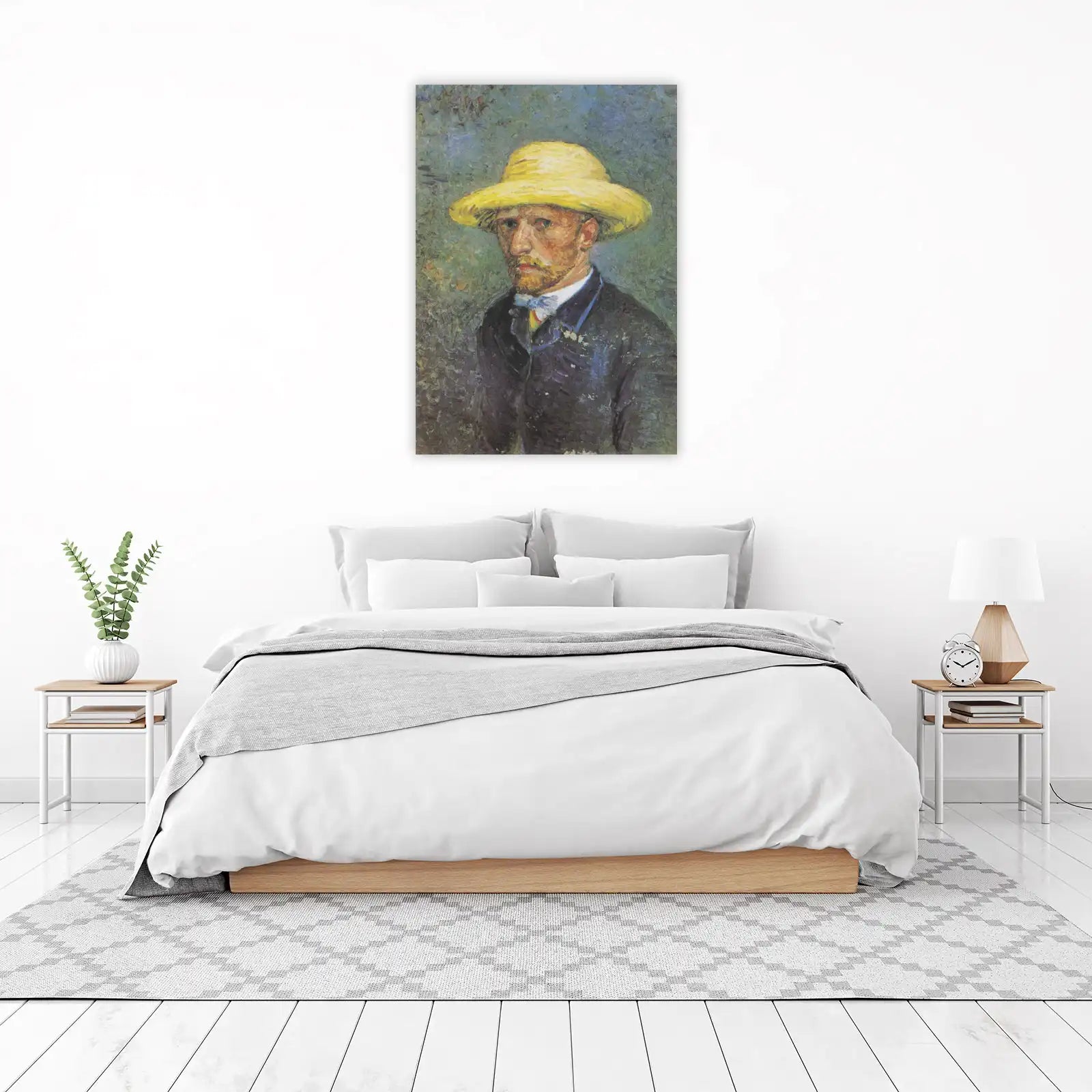 Van Gogh Self Portrait Straw Hat Wall Art