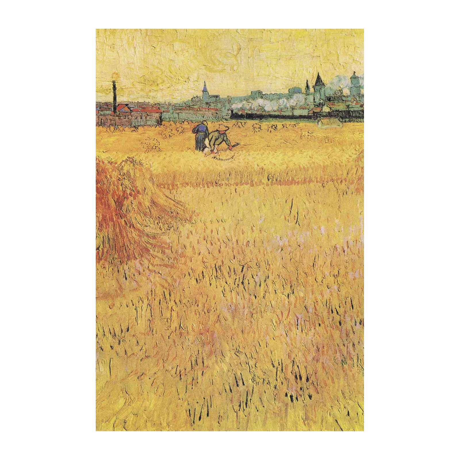 Wheat Field with Harvesters Wall Art