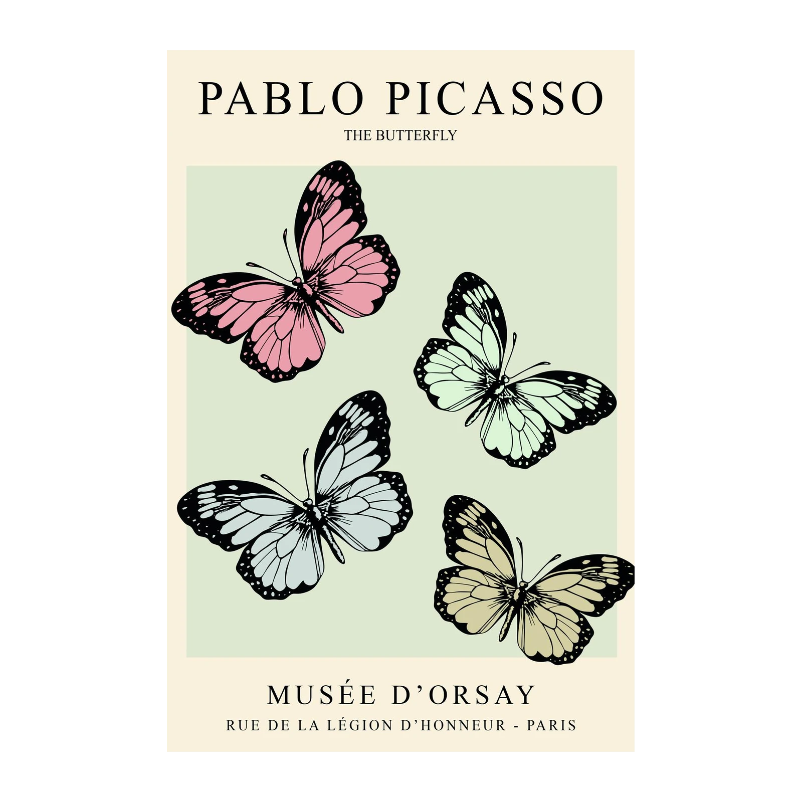 Pablo Picasso "The Butterfly" Art Wall Art