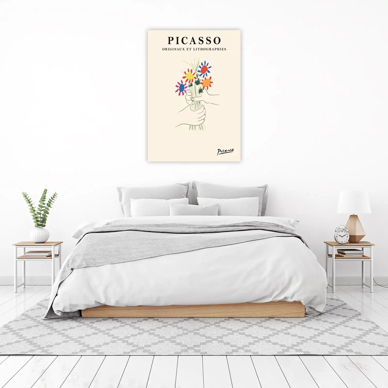 Picasso Style Flower Bouquet Wall Art