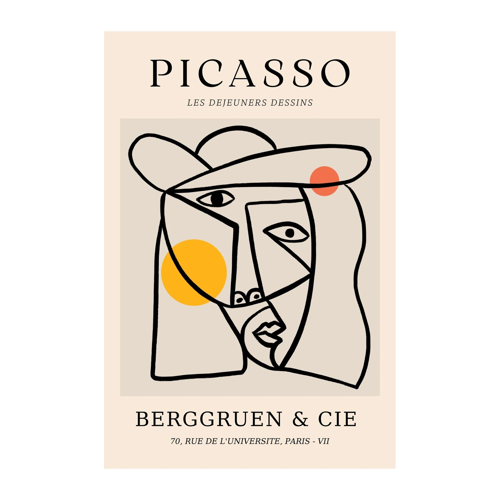 Abstract Picasso Face Mid-Century Modern Wall Art