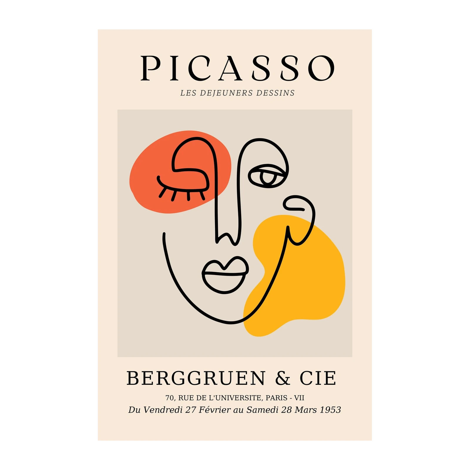 Modern Abstract Face Picasso Style Wall Art
