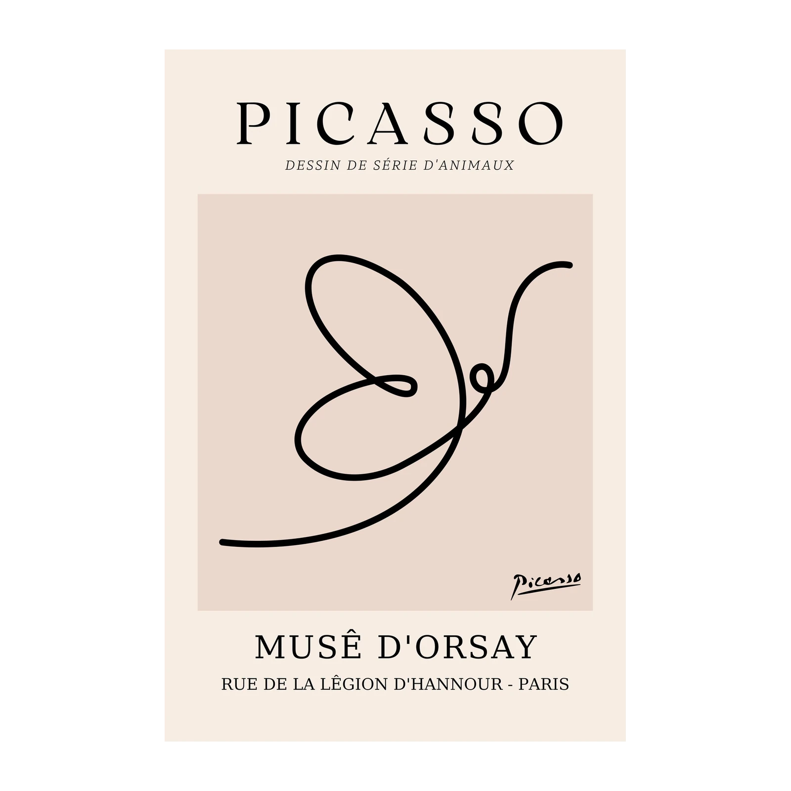 Elegant Picasso Line Art Butterfly Wall Art