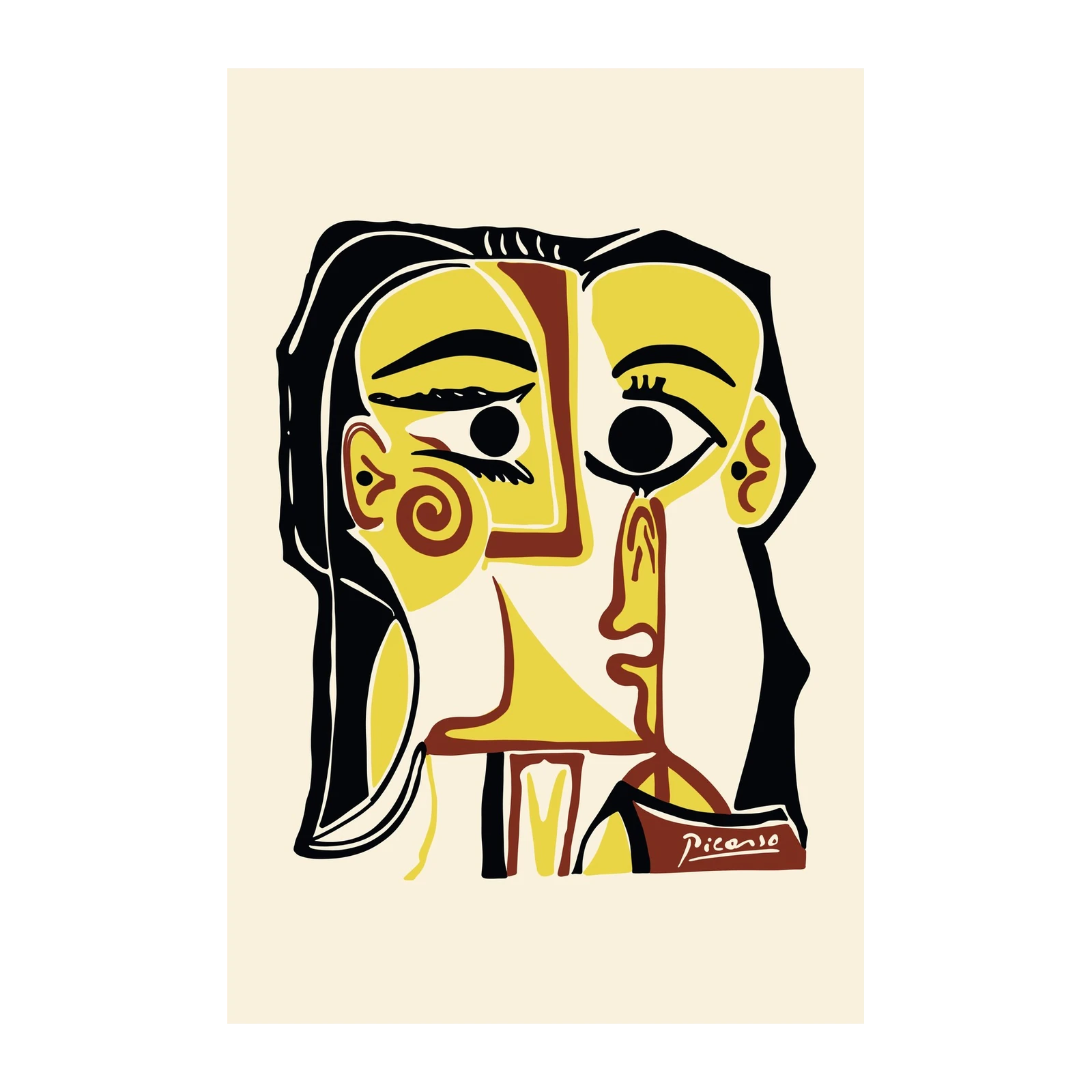 Modern Picasso Woman Face Wall Art Wall Art