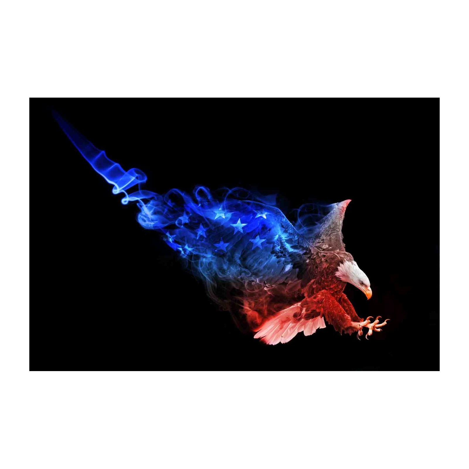 Majestic Eagle American Flag Smoke Wall Art