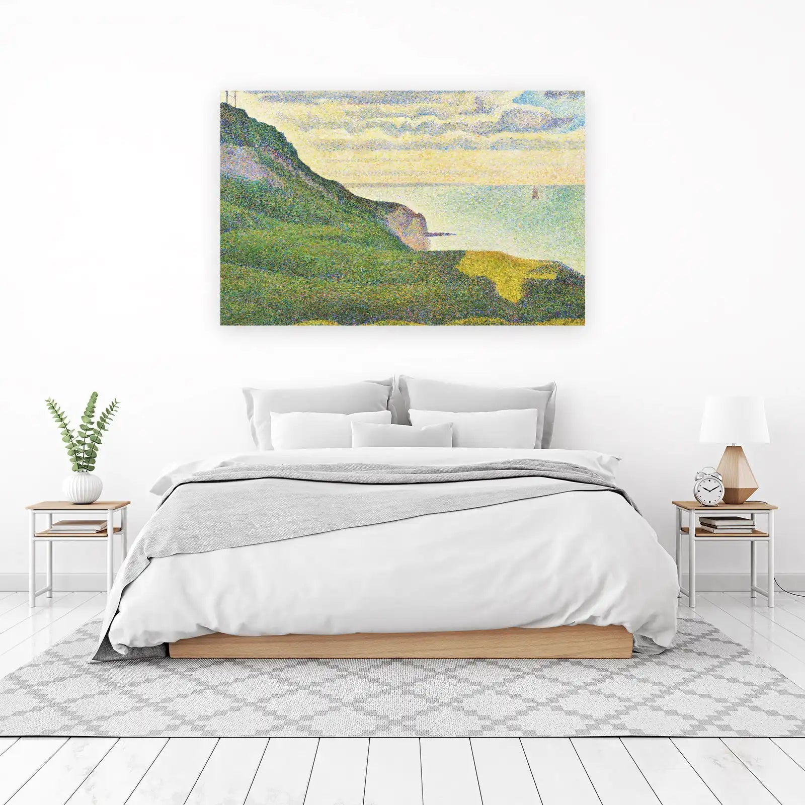 Pointillist Cliff Seascape Wall Art