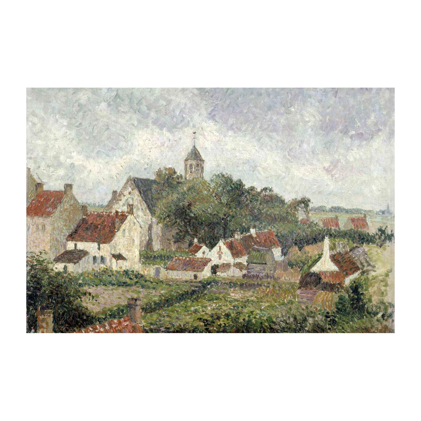 Impressionist Village Landscape Wall Art