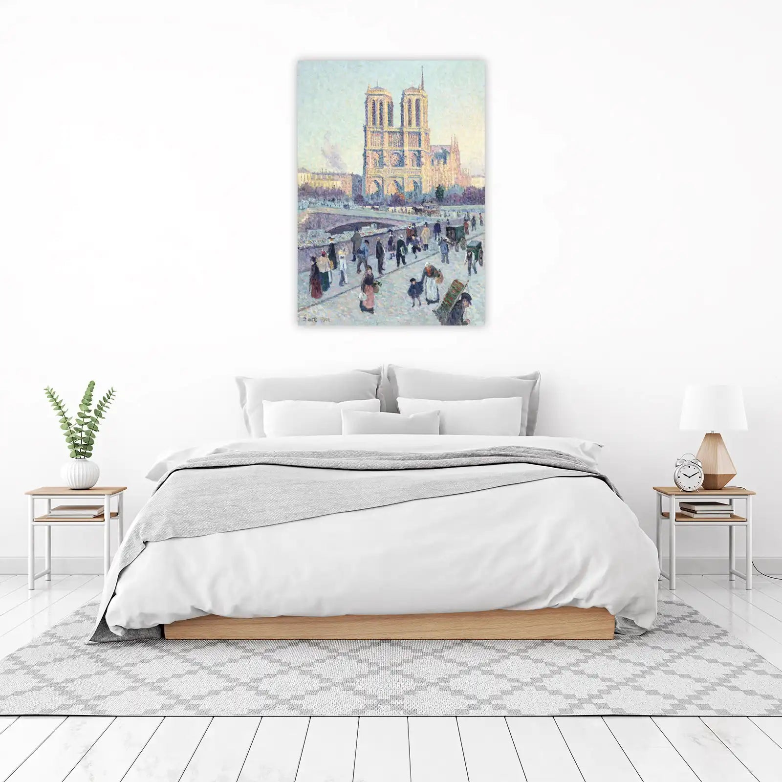 Notre Dame Paris Seine River Neo-Impressionist Wall Art
