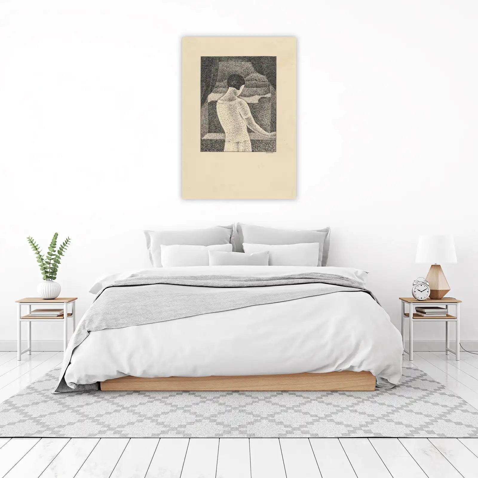 Art Deco Woman Stippled Wall Art Wall Art