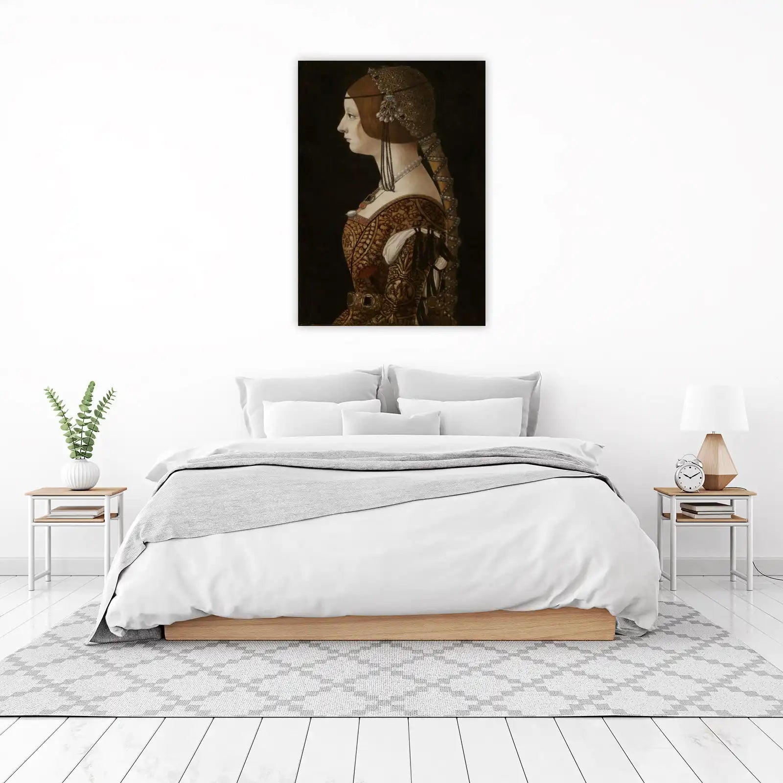 Renaissance Portrait Lady Gold Brocade Wall Art