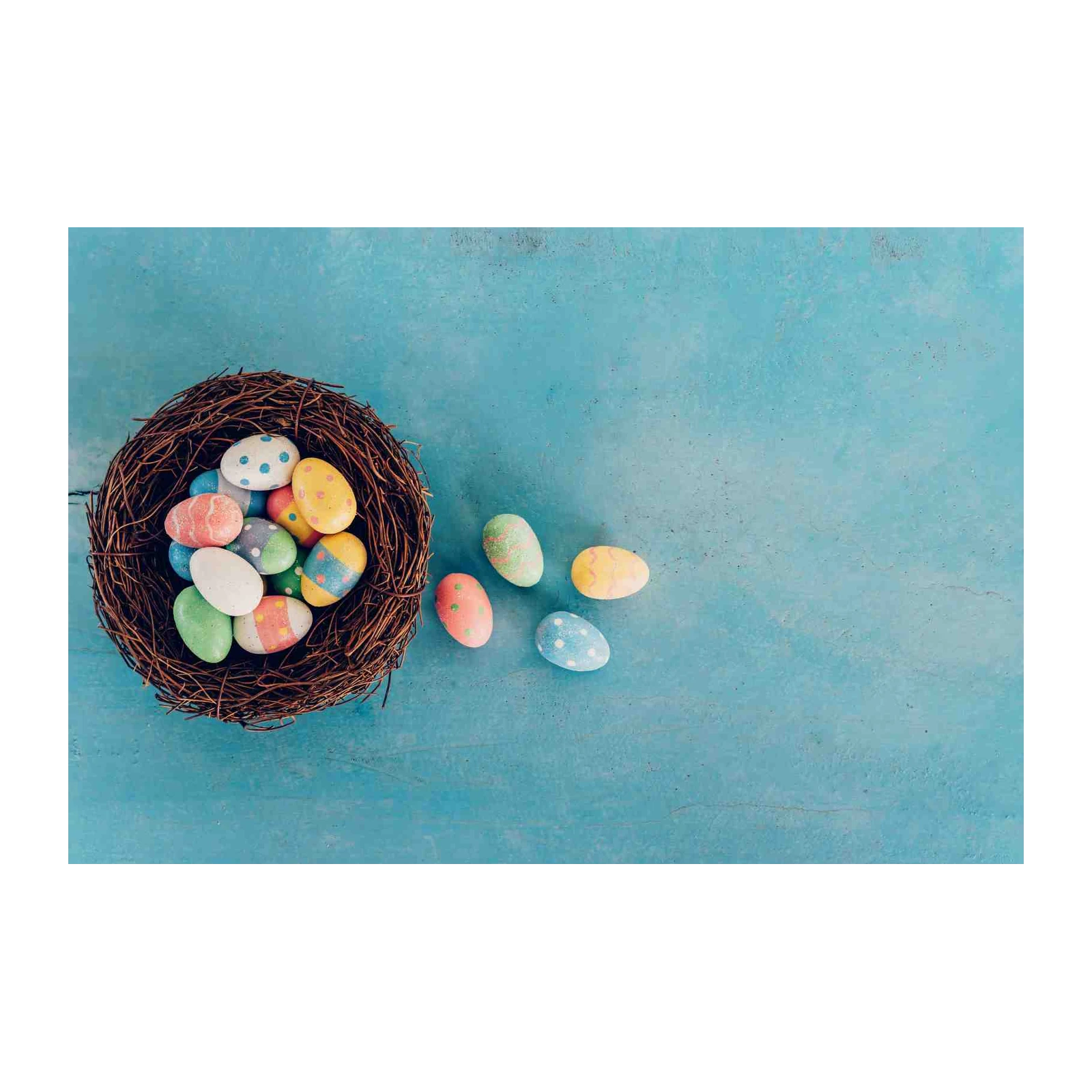 Vibrant Easter Eggs Nest Wall Art