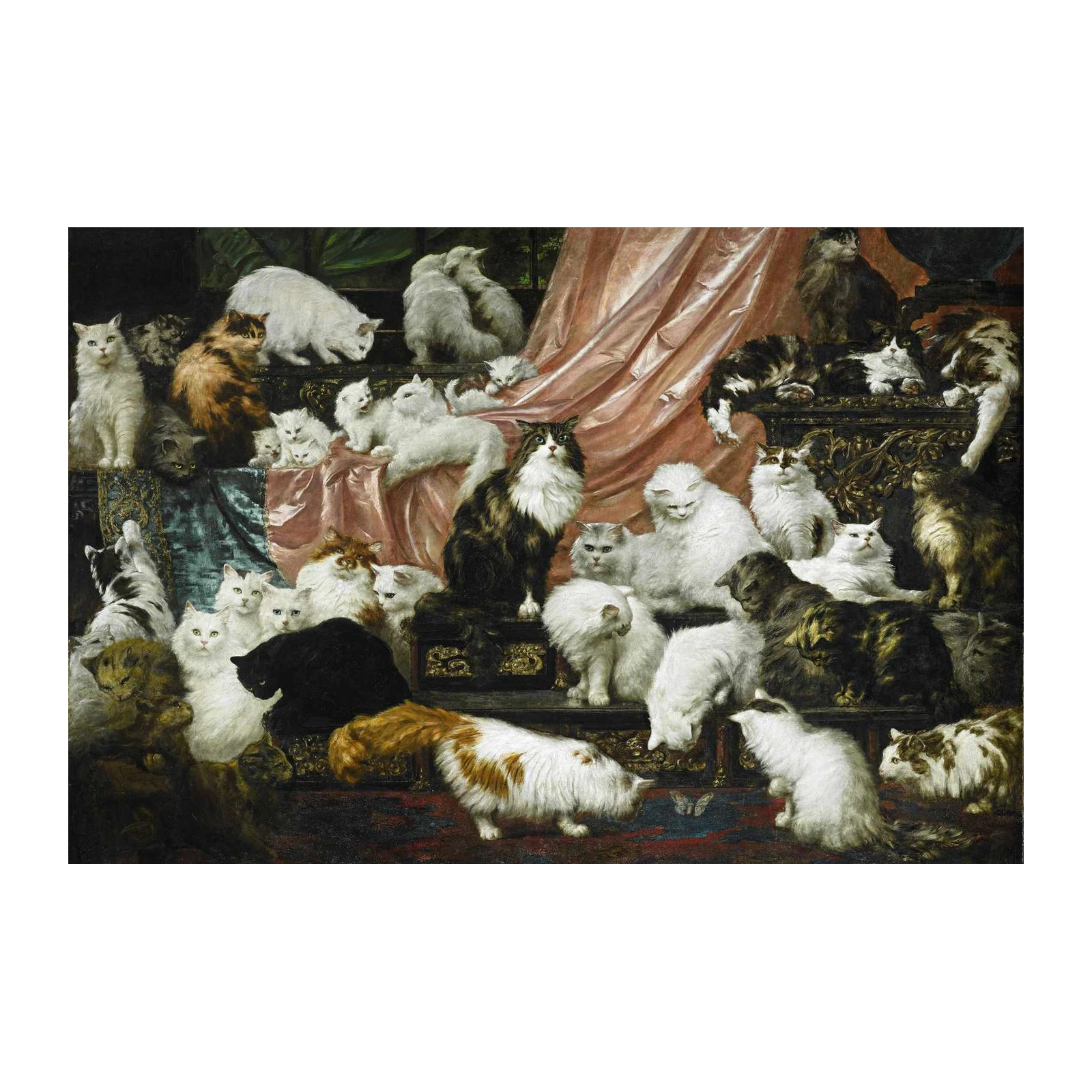 Enchanting Feline Gathering Wall Art